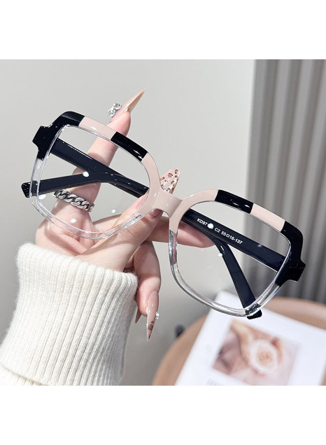 نيو نظارات New Box Color Contrast Hd Vision Fashion Color Change Anti Blue Light للنساء - نظارات Flat Light - Image 1