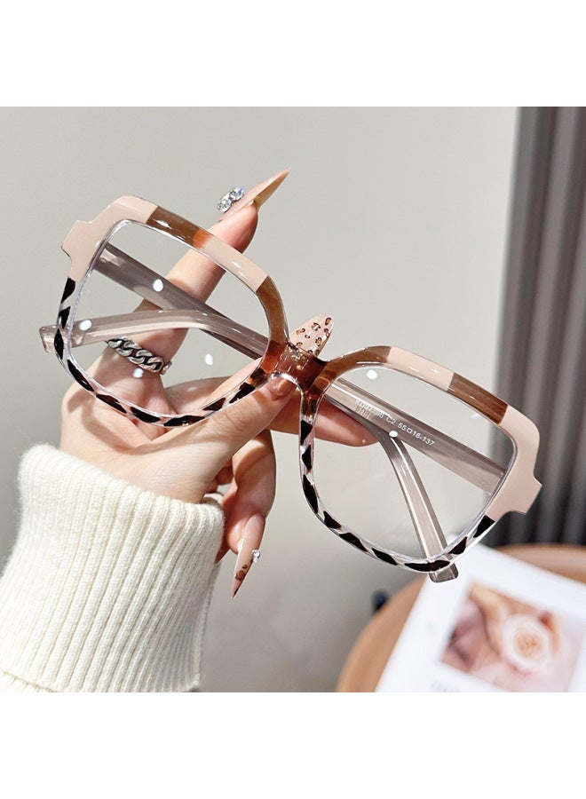 نيو نظارات New Box Color Contrast Hd Vision Fashion Color Change Anti Blue Light للنساء - نظارات Flat Light - Image 4