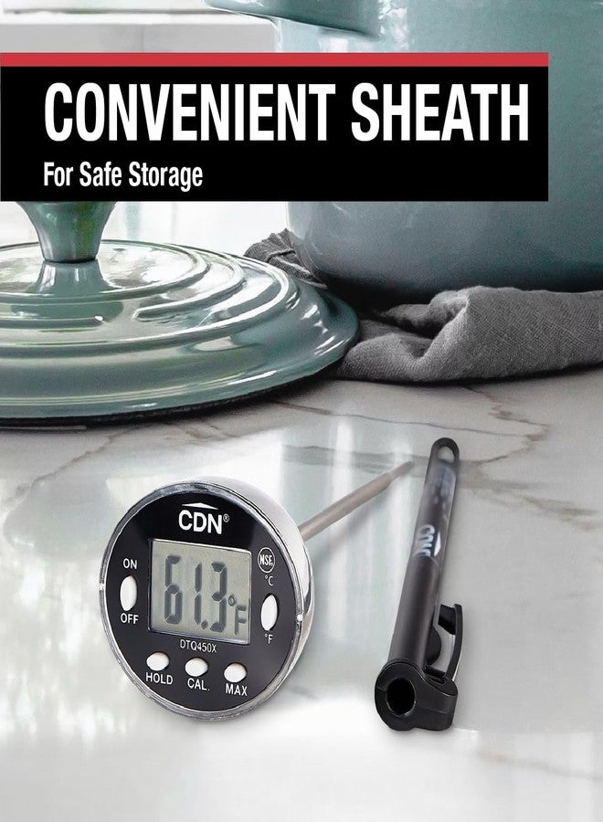 CDN Waterproof Digital Thermometer Long 4.75" Stem, NSF Certified, Ideal for for Bread Baking, Cooking, Brewing - DTQ450X - Image 3