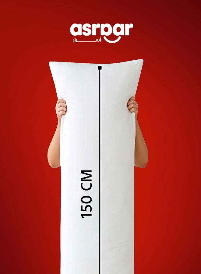 أسرار مخده نوم طويلة سادة من مايكروفايبر - أبيض 150x50سم - Image 3