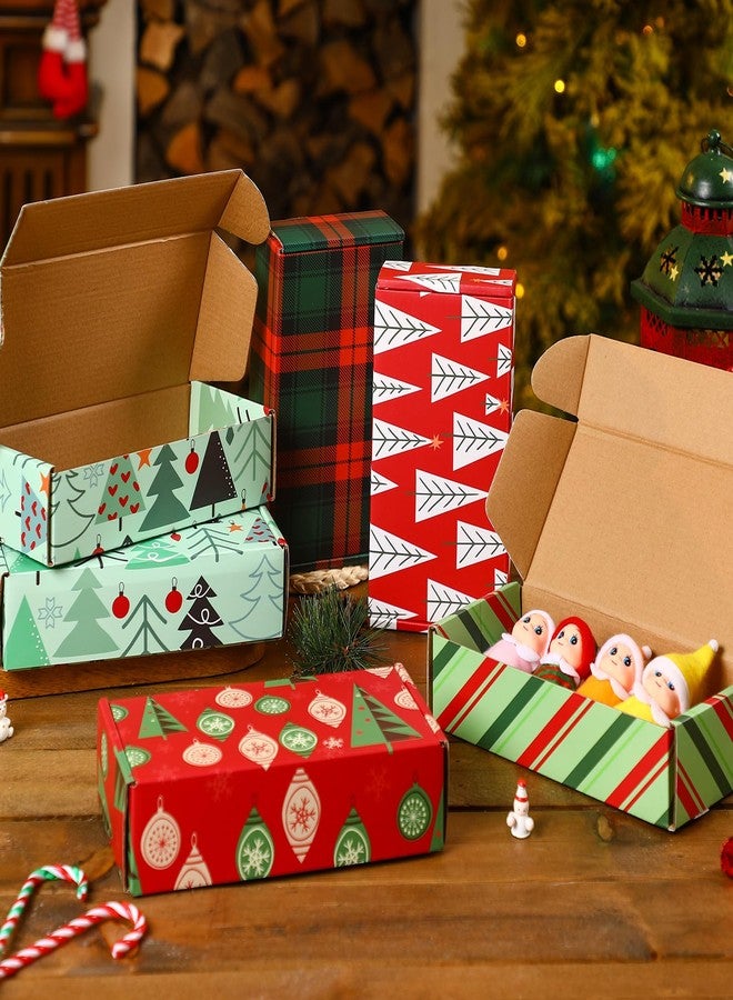 Zhanmai 25 Pcs Christmas Shipping Gift Boxes Small Holiday Mailing Cardboard Gifts Boxes Christmas Shipping Packaging Cases for Wrapping Holiday Goodie Present(4 x 8 x 2 Inch,Classic Style - Image 5