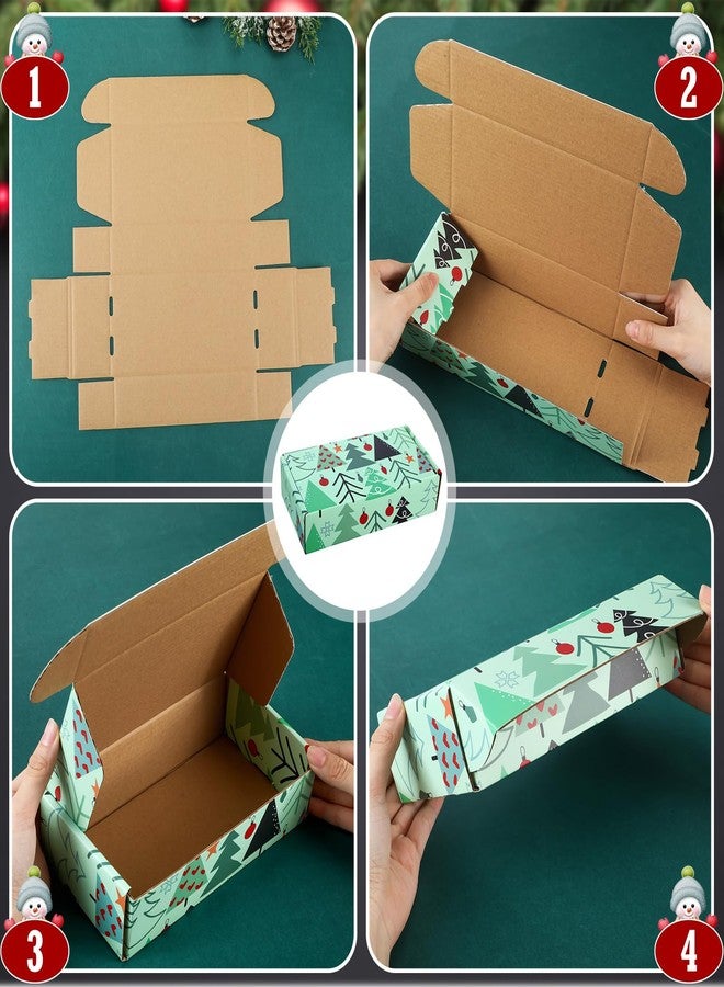 Zhanmai 25 Pcs Christmas Shipping Gift Boxes Small Holiday Mailing Cardboard Gifts Boxes Christmas Shipping Packaging Cases for Wrapping Holiday Goodie Present(4 x 8 x 2 Inch,Classic Style - Image 4