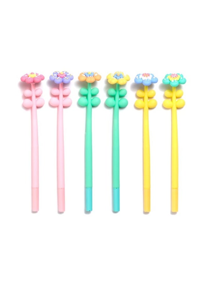 Puckator قلم باكيتور الرائع ذو الطرف الرفيع - قلم حبر جل مزخرف بتصميم زهور لكتابة سلسة، قطعة واحدة متنوعة - Image 1