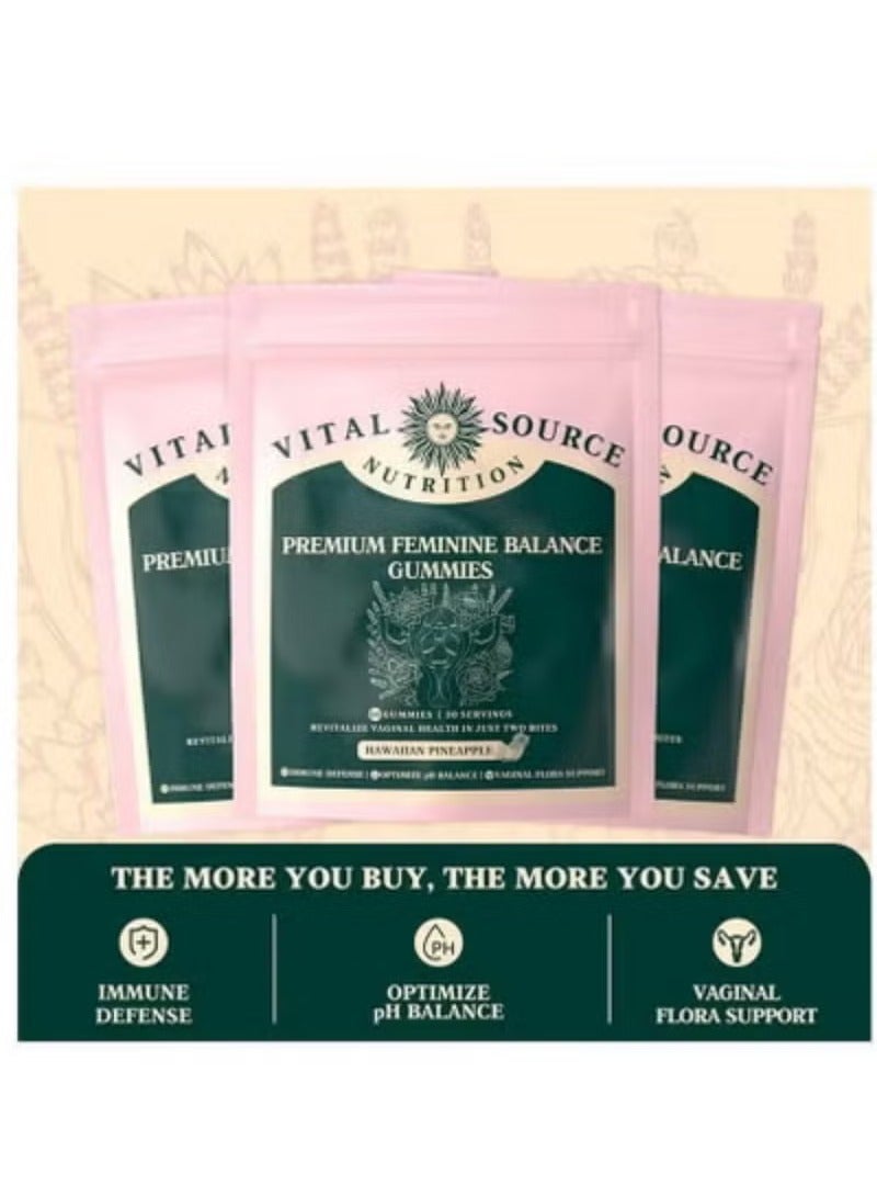 VITAL Feminine Health & Balance Gummies – Hormonal and pH Support for Women of All Ages | 60 Gummies - Image 5