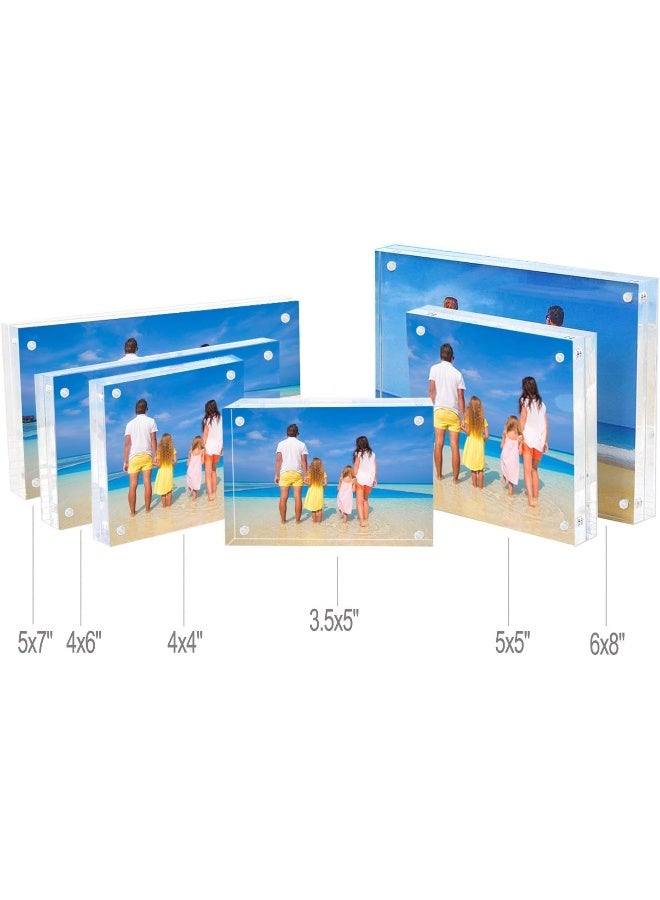 MeetU Meetu Acrylic 4x4 Picture Frame Clear Two Sided Desk Photo Frame Magnetic Frame Inner Size 3x3 with Gift Pack for Display Family Pictures Baby Photos Friends Pictures or Pet Dog Picture2 Pack  - Image 3