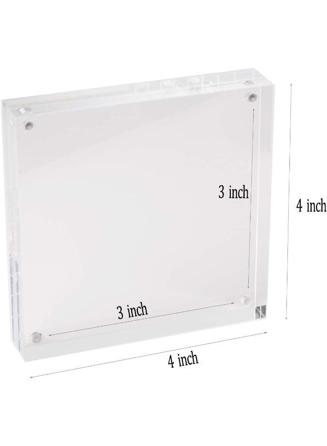 MeetU Meetu Acrylic 4x4 Picture Frame Clear Two Sided Desk Photo Frame Magnetic Frame Inner Size 3x3 with Gift Pack for Display Family Pictures Baby Photos Friends Pictures or Pet Dog Picture2 Pack  - Image 5