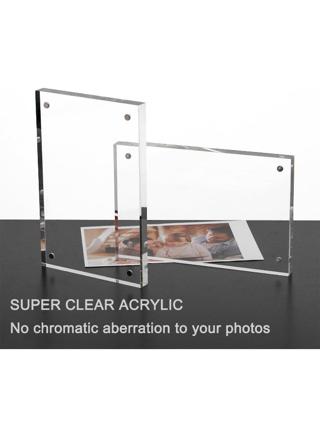 MeetU Meetu Acrylic 4x4 Picture Frame Clear Two Sided Desk Photo Frame Magnetic Frame Inner Size 3x3 with Gift Pack for Display Family Pictures Baby Photos Friends Pictures or Pet Dog Picture2 Pack  - Image 4