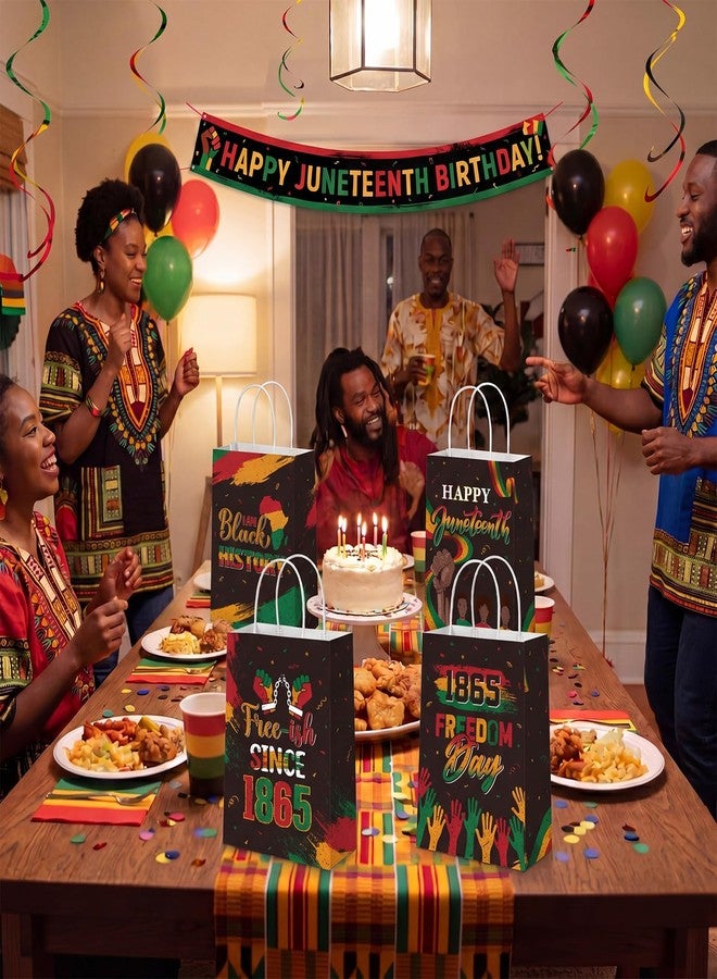 Blosssound 32 Pcs Happy Juneteenth Gift Bags Bulk June 19th Paper Bags with Handle Since 1865 African American Candy Pouches for Juneteenth Freedom Day Independence Day Party Favor Supplies - Image 5