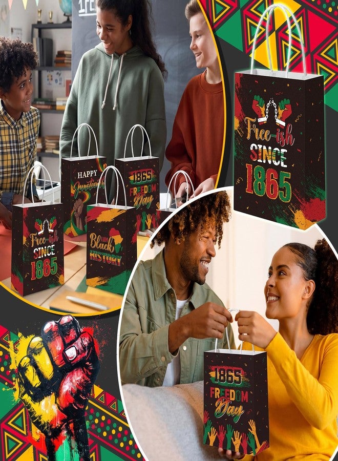 Blosssound 32 Pcs Happy Juneteenth Gift Bags Bulk June 19th Paper Bags with Handle Since 1865 African American Candy Pouches for Juneteenth Freedom Day Independence Day Party Favor Supplies - Image 4