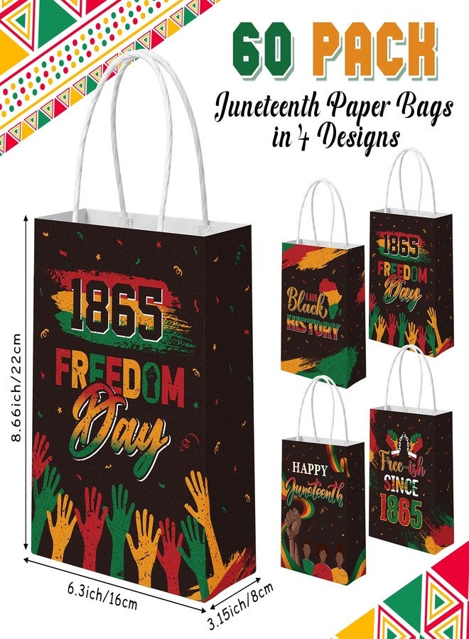 Blosssound 32 Pcs Happy Juneteenth Gift Bags Bulk June 19th Paper Bags with Handle Since 1865 African American Candy Pouches for Juneteenth Freedom Day Independence Day Party Favor Supplies - Image 2
