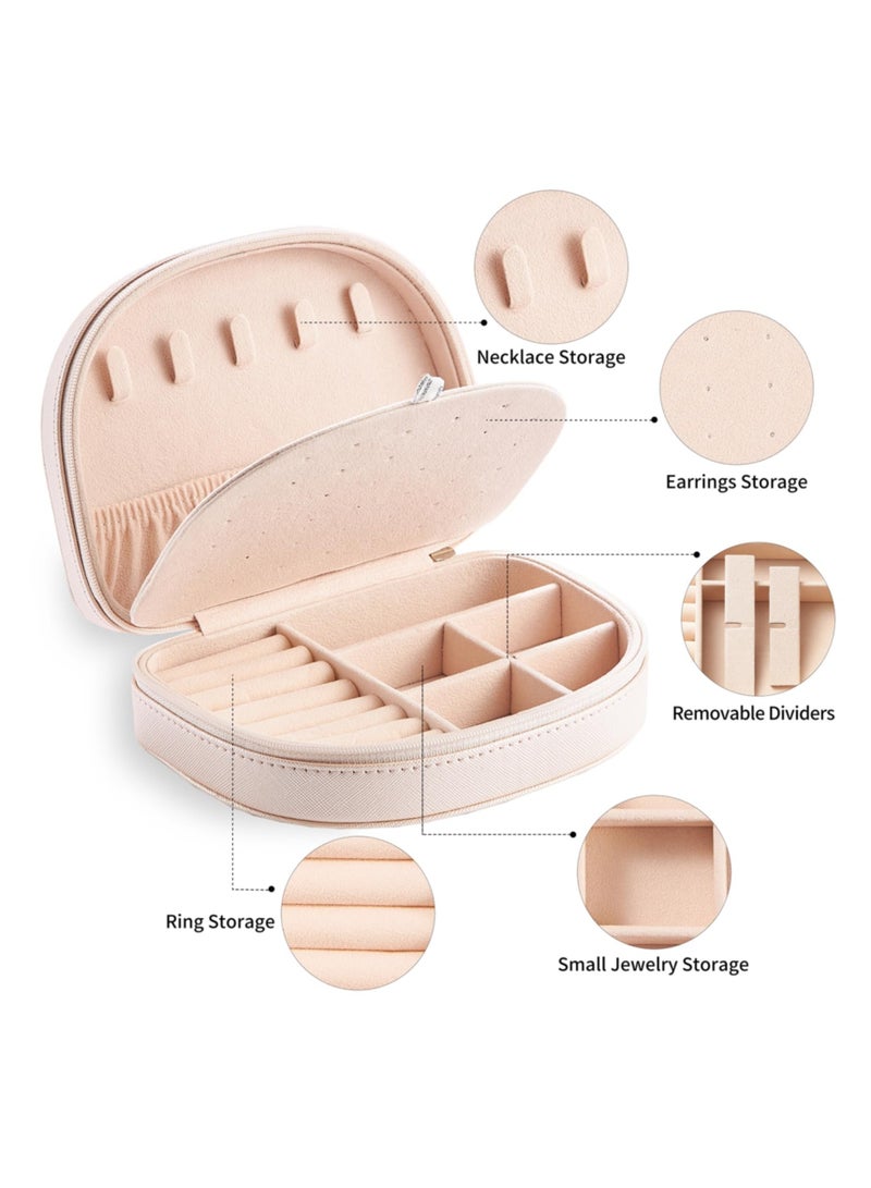 ميكسد صندوق مجوهرات للسفر، علبة مجوهرات للسفر، صندوق مجوهرات على شكل صدف، صندوق تنظيم المجوهرات للنساء، صندوق تخزين المجوهرات للخواتم والأقراط والقلائد والأساور - Image 2