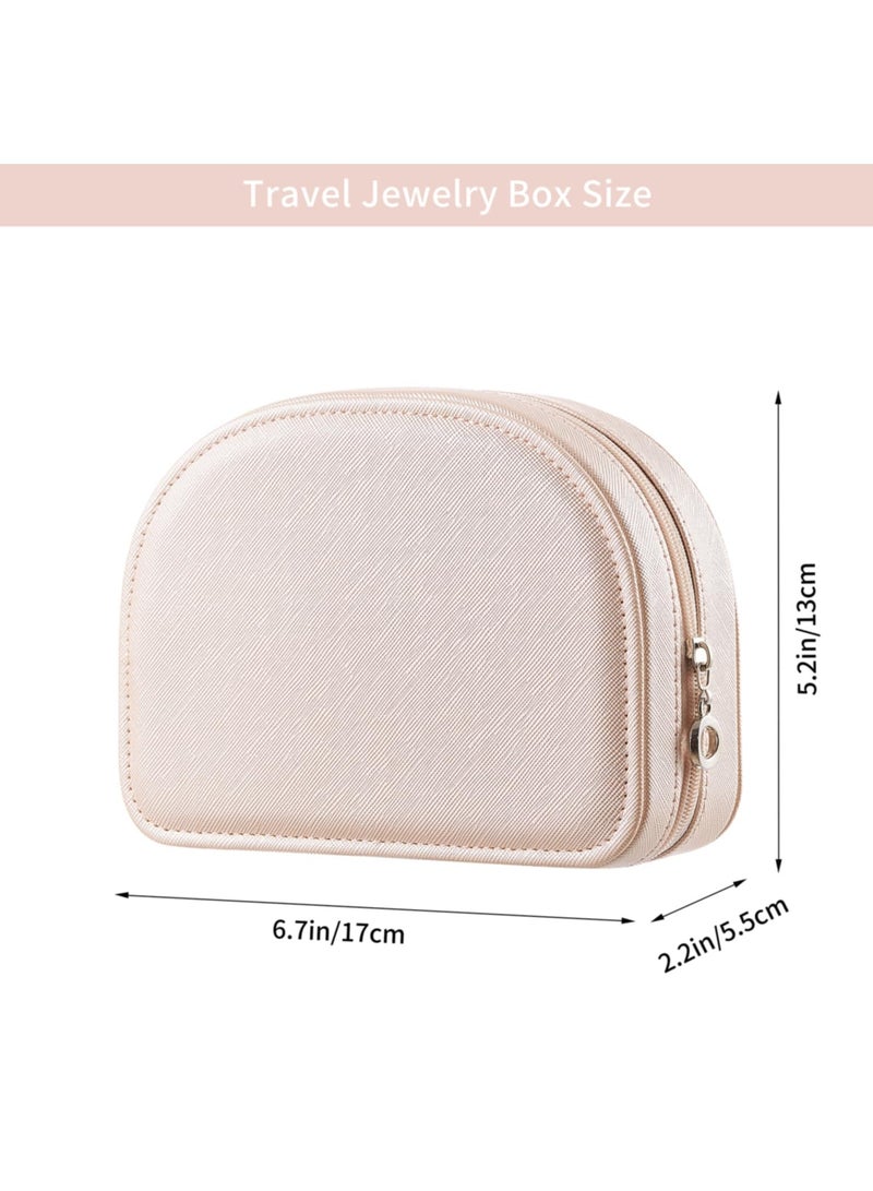 ميكسد صندوق مجوهرات للسفر، علبة مجوهرات للسفر، صندوق مجوهرات على شكل صدف، صندوق تنظيم المجوهرات للنساء، صندوق تخزين المجوهرات للخواتم والأقراط والقلائد والأساور - Image 3