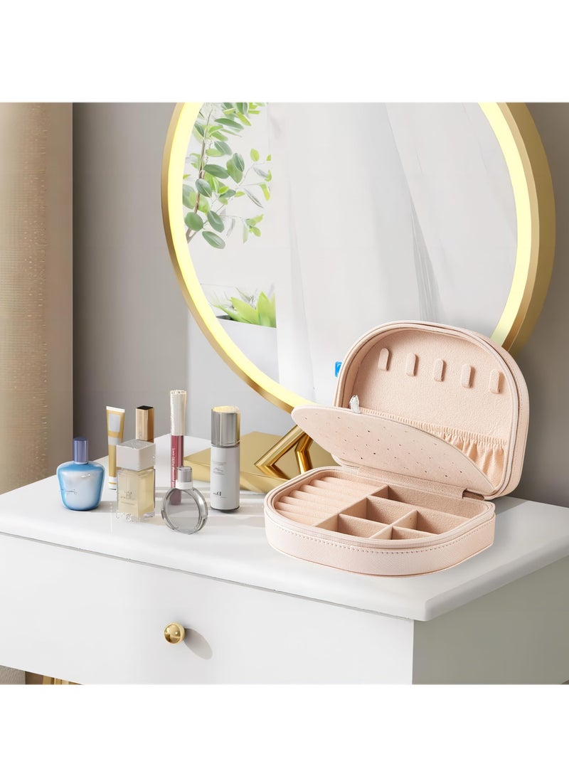 ميكسد صندوق مجوهرات للسفر، علبة مجوهرات للسفر، صندوق مجوهرات على شكل صدف، صندوق تنظيم المجوهرات للنساء، صندوق تخزين المجوهرات للخواتم والأقراط والقلائد والأساور - Image 4