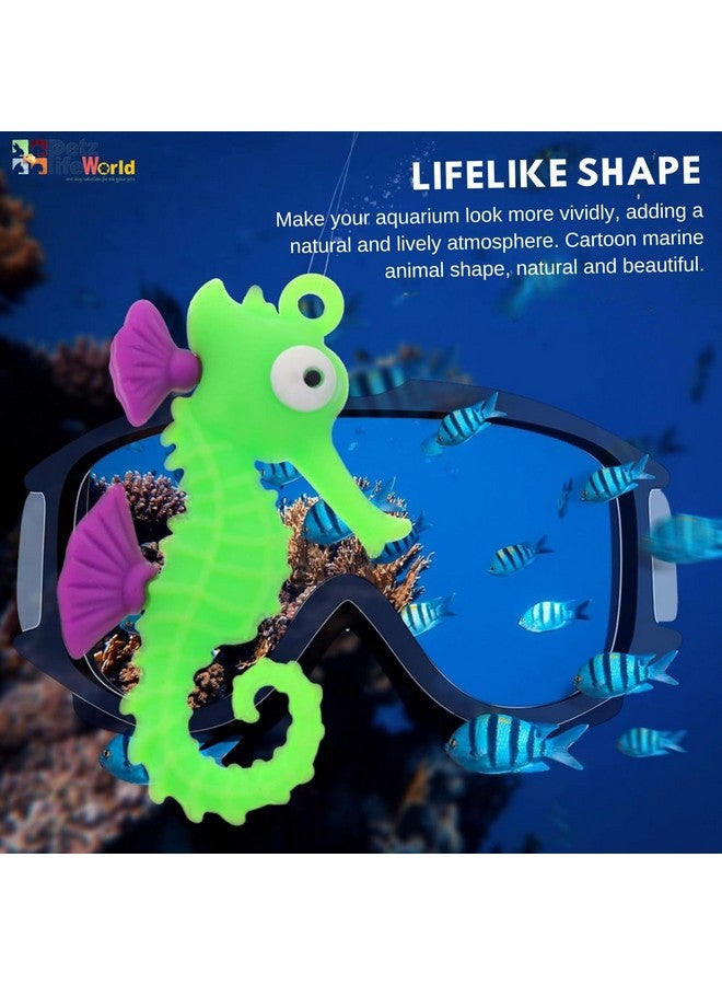 قطعة ديكورات حوض سمك على شكل حصان بحري عائم | حوض أسماك عائم عالم الدبابات ديكور داخلي تمثال حيوان بحري عائم من Petzlifeworld - Image 2