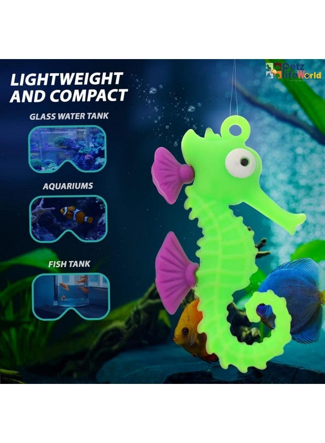 قطعة ديكورات حوض سمك على شكل حصان بحري عائم | حوض أسماك عائم عالم الدبابات ديكور داخلي تمثال حيوان بحري عائم من Petzlifeworld - Image 3