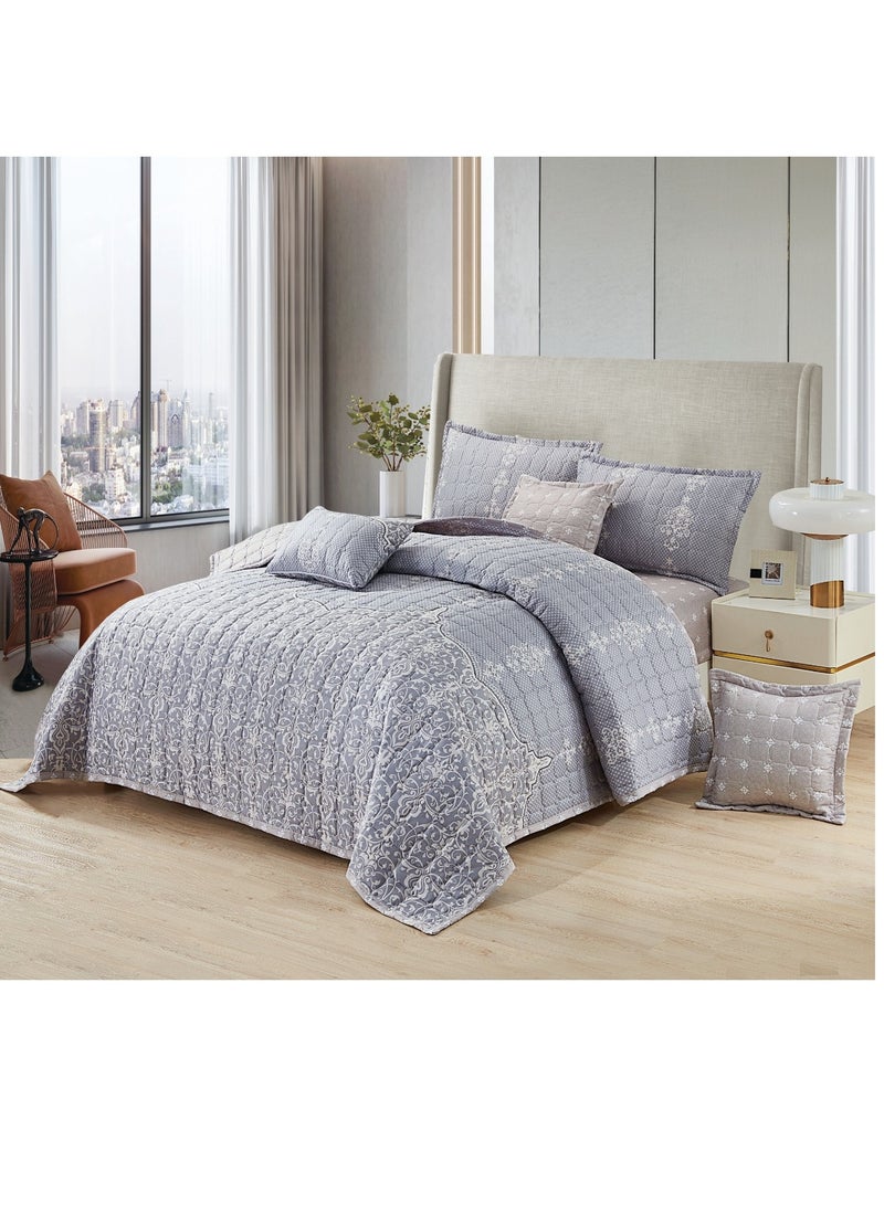 Microfiber Double Bedspread, Fits 200 x 200 cm, 7 Pieces