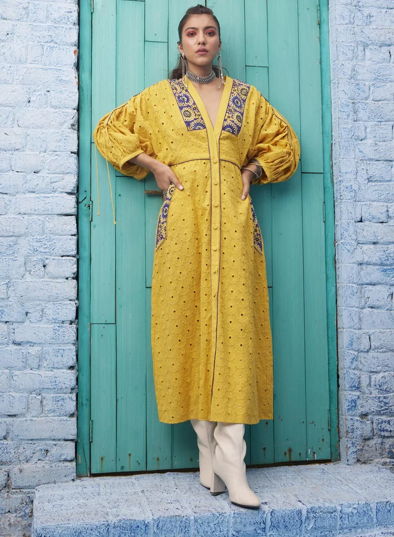 بهاني بواسطة جيوتي BANANA YELLOW MINI DRESS