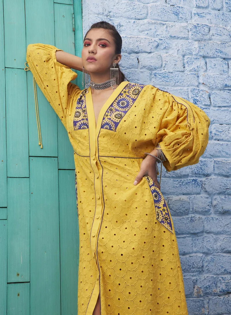 بهاني بواسطة جيوتي BANANA YELLOW MINI DRESS