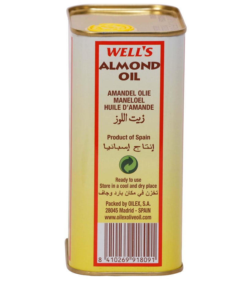 Well's 100% Pure Almond Oil Packed And Imported From Spain 800Ml | Sweet Almond Oil For Body, Skin & Hair | Helps Enhance Memory | For New Born Baby Massage | Beauty & Skin Massage - Image 3