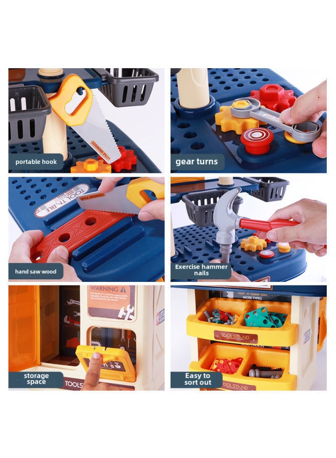 Children's Repair Tool Table Screw Screw Assembly Toy Simulation Play House Repair Table Disassembly Direct Sales-Color:Double-sided Screw Tool Table (battery Version) - Image 4