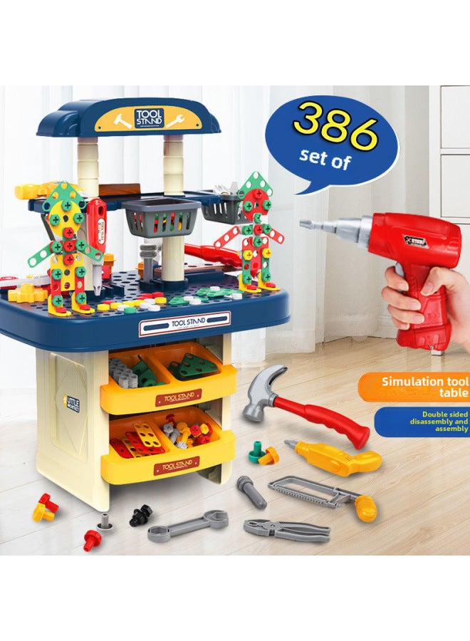 Children's Repair Tool Table Screw Screw Assembly Toy Simulation Play House Repair Table Disassembly Direct Sales-Color:Double-sided Screw Tool Table (battery Version) - Image 2