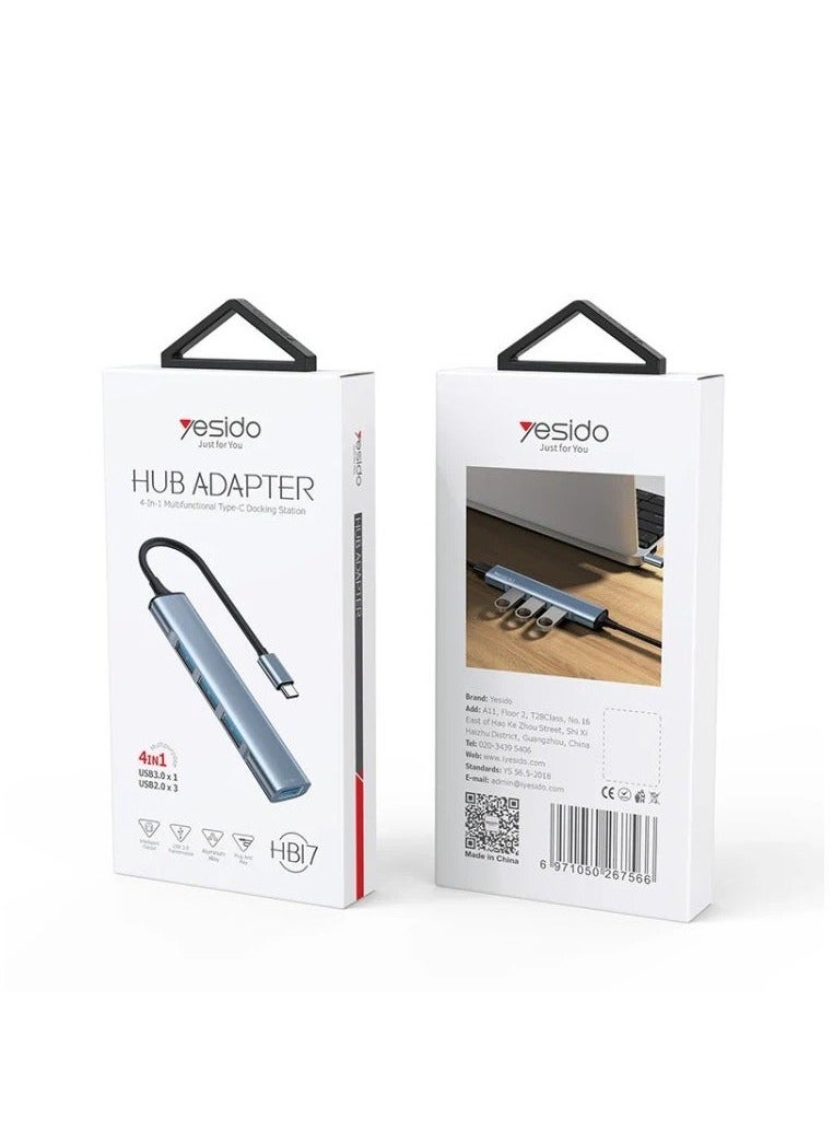 Yesido - Yesido HB17 4 in 1 USB-C / Type-C Multifunctional Docking Station HUB Adapter - Image 1