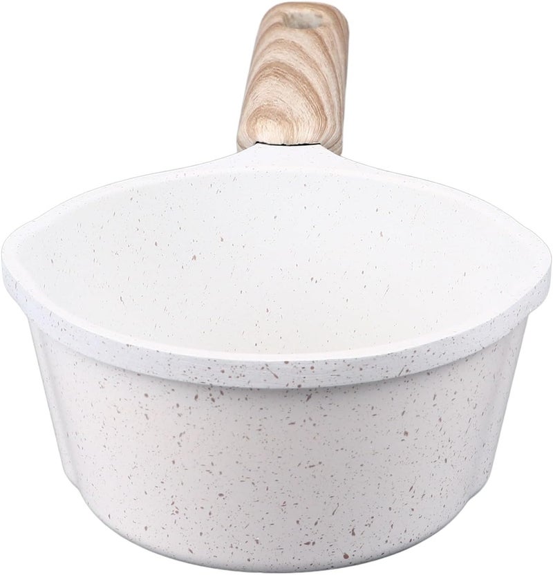 Kitchen Sauce Pan Nonstick Medical Stone Pot With Pour Spouts Compact Size Cookware Set Camping (White) - Image 4