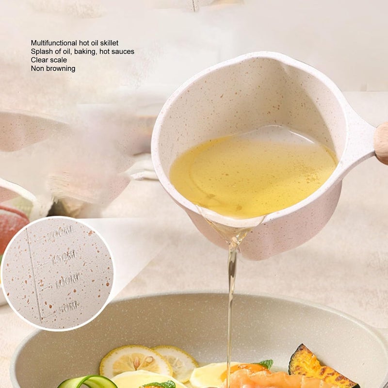 Kitchen Sauce Pan Nonstick Medical Stone Pot With Pour Spouts Compact Size Cookware Set Camping (White) - Image 2