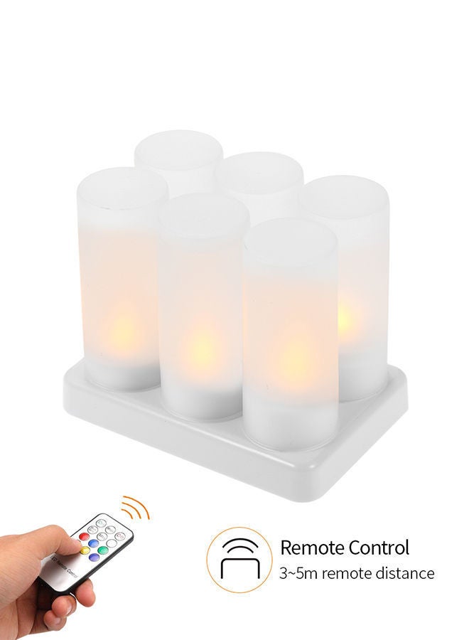 نيبمينينت مجموعة شموع بإضاءة LED قابلة للشحن من 6 قطع على شكل أكواب ثلجية أبيض 0.48كغم  - Image 2