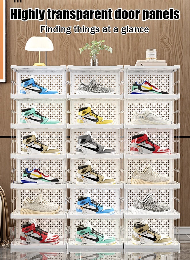 Generic Transparent shoe box - storage box for sneakers - plastic folding shoe rack - home use - space-saving gadget  - Image 5