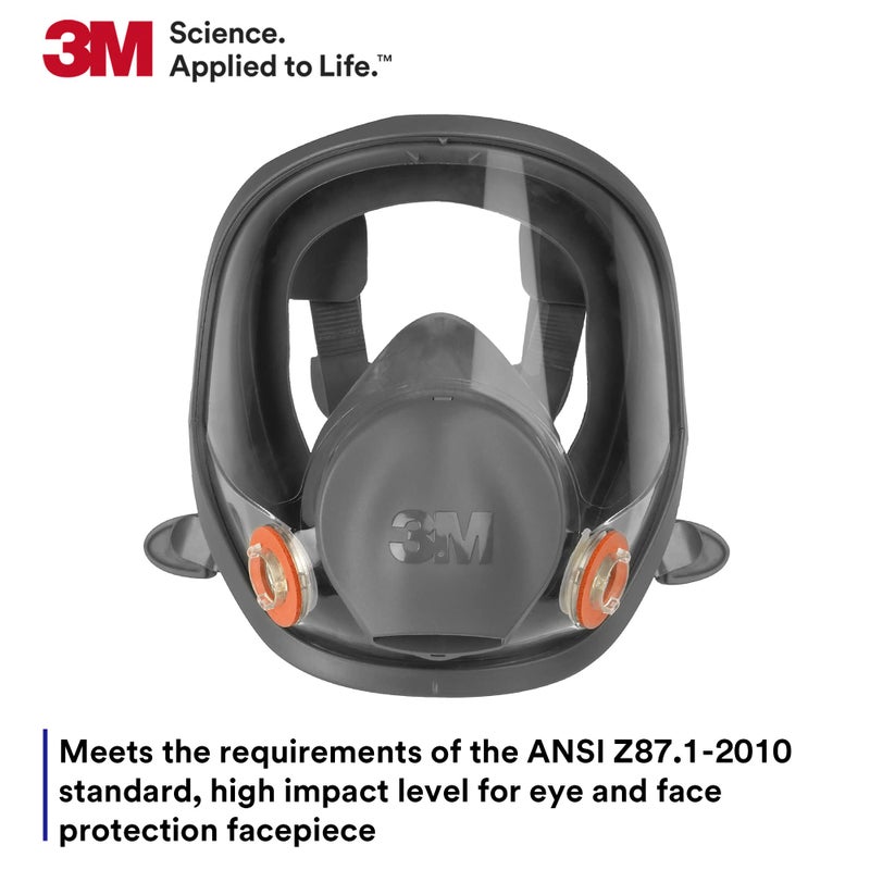 3M Full Facepiece Reusable Respirator 6900, NIOSH, Large Lens, ANSI High Impact Eye Protection, Silicone Face Seal, Four-Point Harness, Comfortable Fit, Painting, Dust, Chemicals, Large - Image 5
