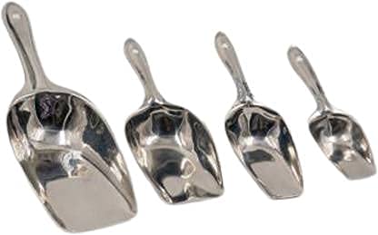 SBA PRIME Stainless Steel Atta Scoop/Shovel for Kitchen | Multipurpose Scoop for Flour, Sugar, Rice & Grains | Rust-Free Durable Metal Scooper (Pack of 4) - Image 1