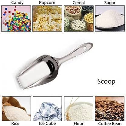 SBA PRIME Stainless Steel Atta Scoop/Shovel for Kitchen | Multipurpose Scoop for Flour, Sugar, Rice & Grains | Rust-Free Durable Metal Scooper (Pack of 4) - Image 2