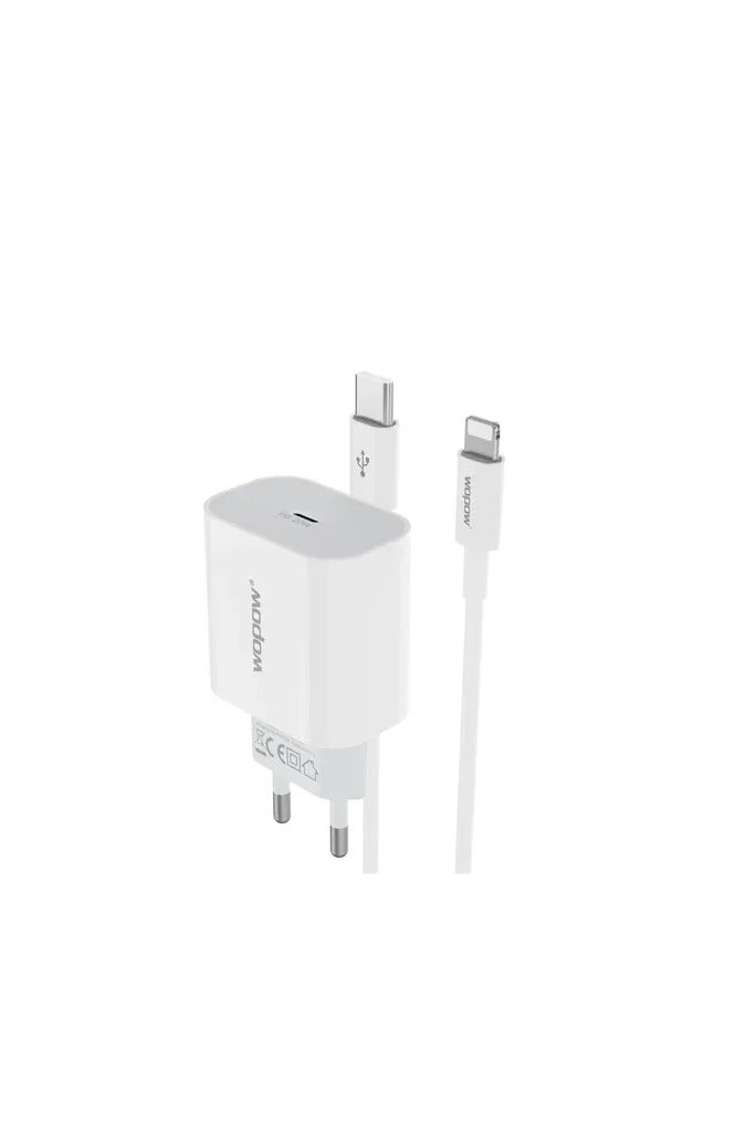 Wopow WD03-L 20W PD Fast Charger with PD Cable for iPhone – Compact & Travel-Friendly - Image 1