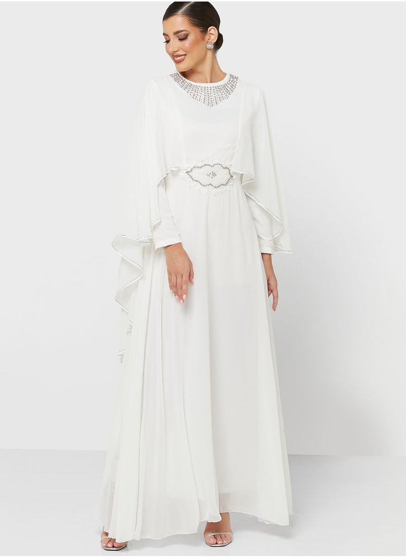 Khizana - Solid Embroidered Detail Dress - Image 1