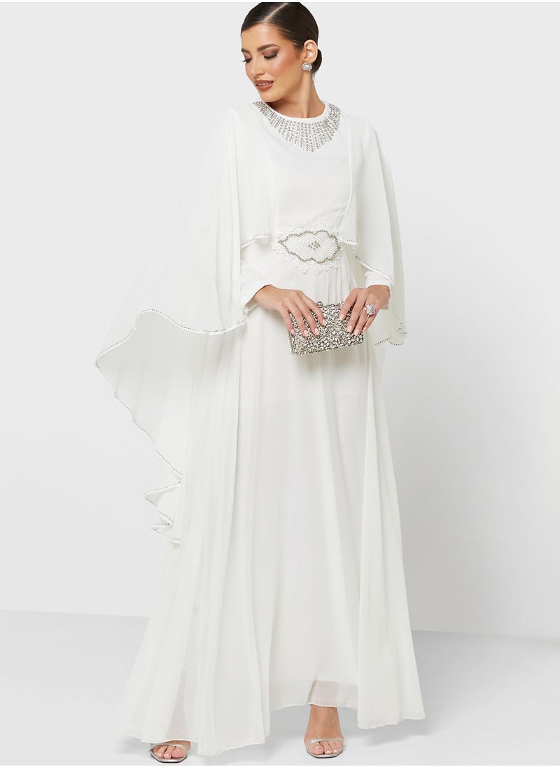Khizana - Solid Embroidered Detail Dress - Image 1