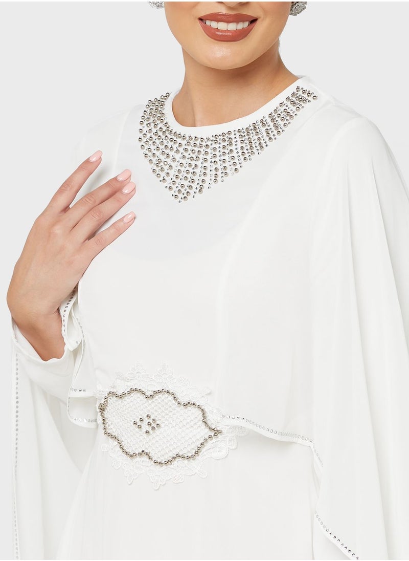 Khizana - Solid Embroidered Detail Dress - Image 1