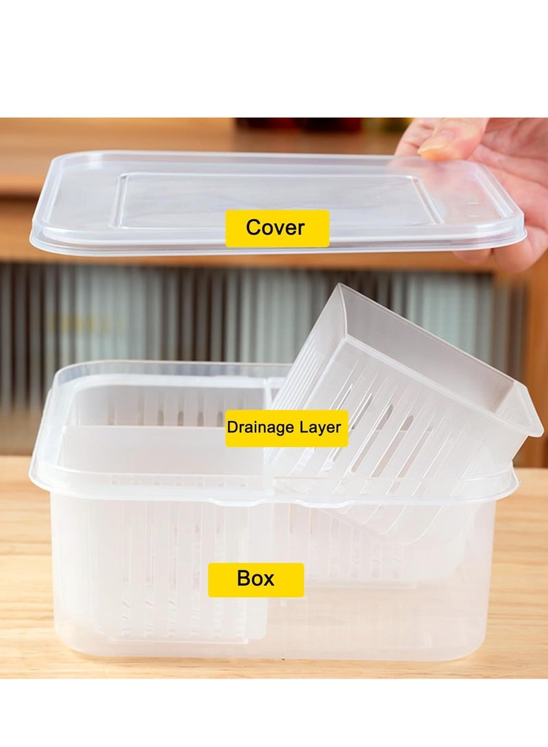 راكسوم صندوق تخزين الطعام، حاوية تخزين للثلاجة، منظم تخزين البصل والزنجبيل والثوم، مطبخ مع صندوق حفظ بغطاء (أربعة أقسام) - Image 5