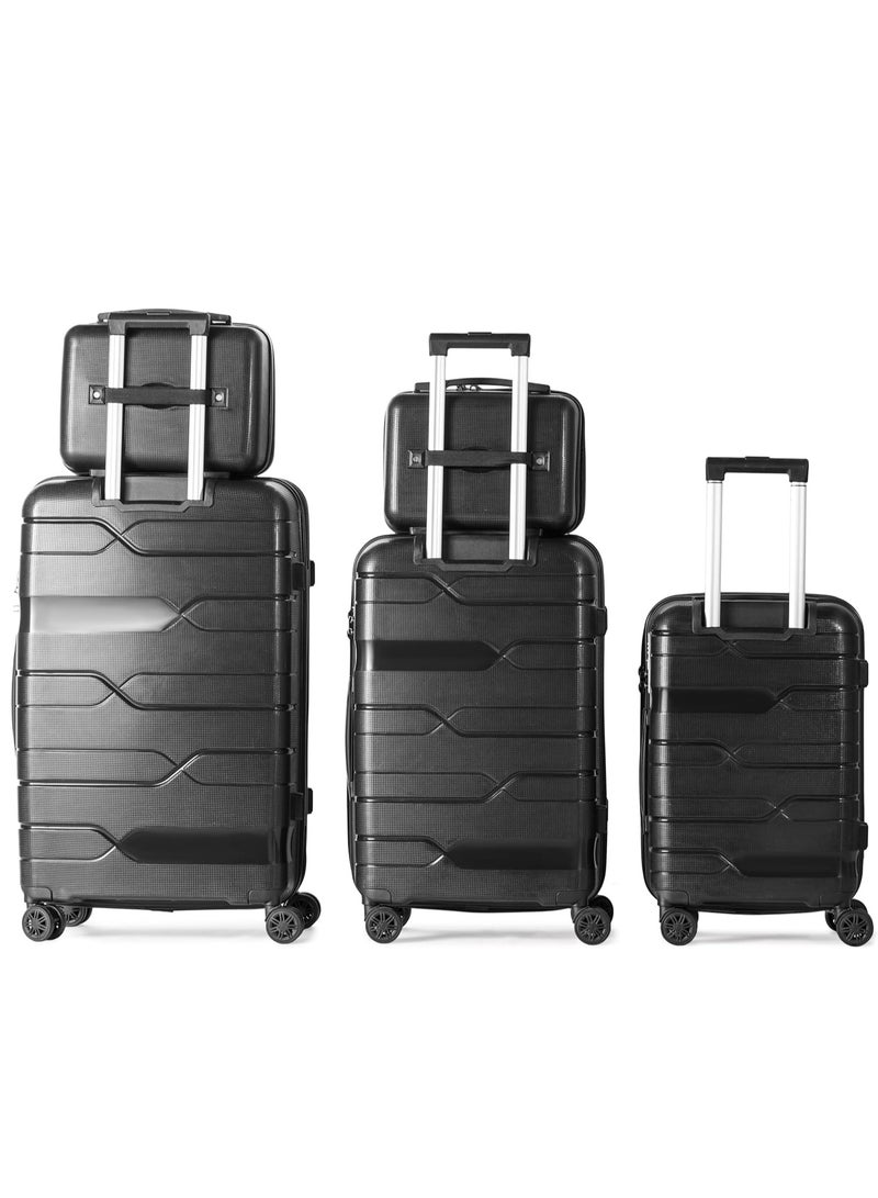 Milano Anti-Break Luggage Set 5 Pieces (12",14",20",24",28") (Black) - Image 2