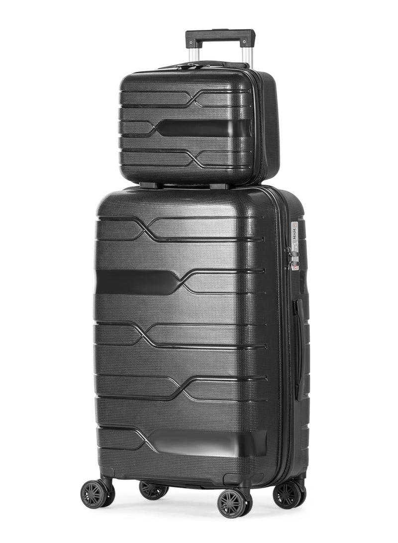 Milano Anti-Break Luggage Set 5 Pieces (12",14",20",24",28") (Black) - Image 3