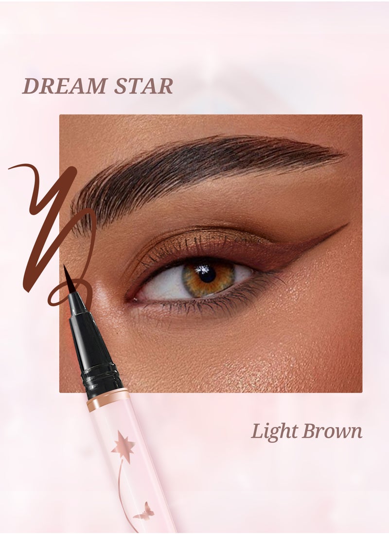 Fancy Fancy Dream Star Liquid Eyeliner Waterproof Quick-Drying Formula Defines Clearly Smooth and Even Flow No Smudging (03 Light Brown)  - Image 2