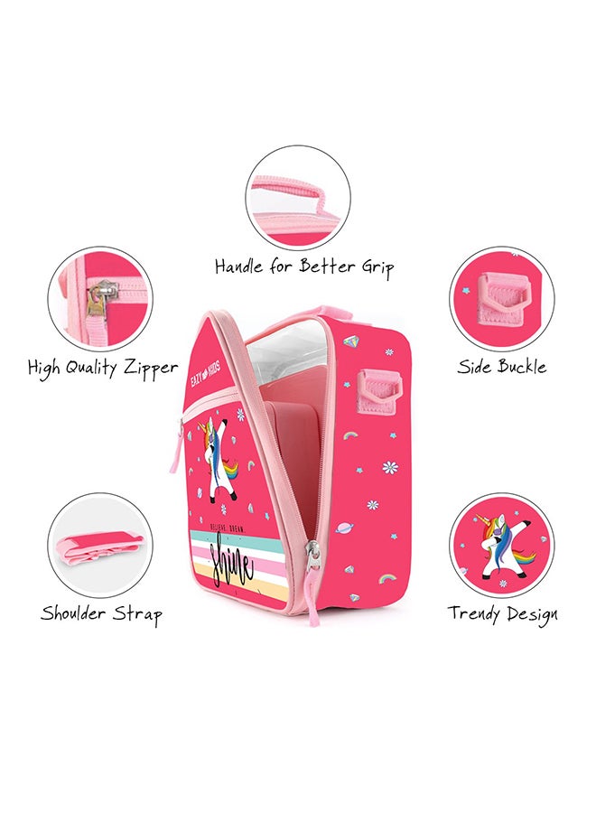 Eazy Kids صناديق بينتو مع حقيبة غداء معزولة - يونيكورن وردي - Image 4