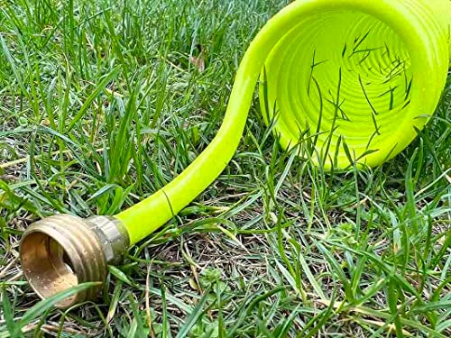 SANFU PU Recoil Garden Hose Handy 3/8"ID x 15ft Premium With 3/4"Inch Swivel Female Brass Fittings Retractable, Outdoor Patio Hose Marine&Boat Yacht, Lime(15') - Image 5