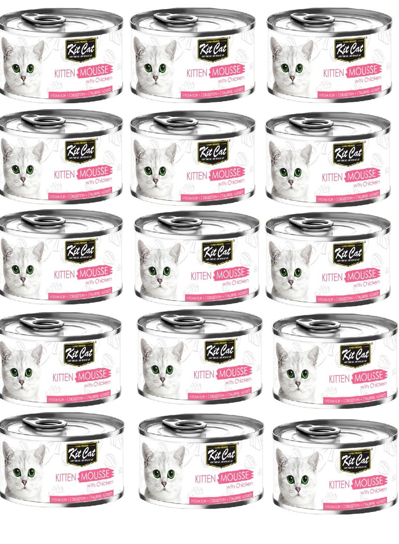 Kit Cat 15PC Kitten Mousse with Chicken 80g - Image 1