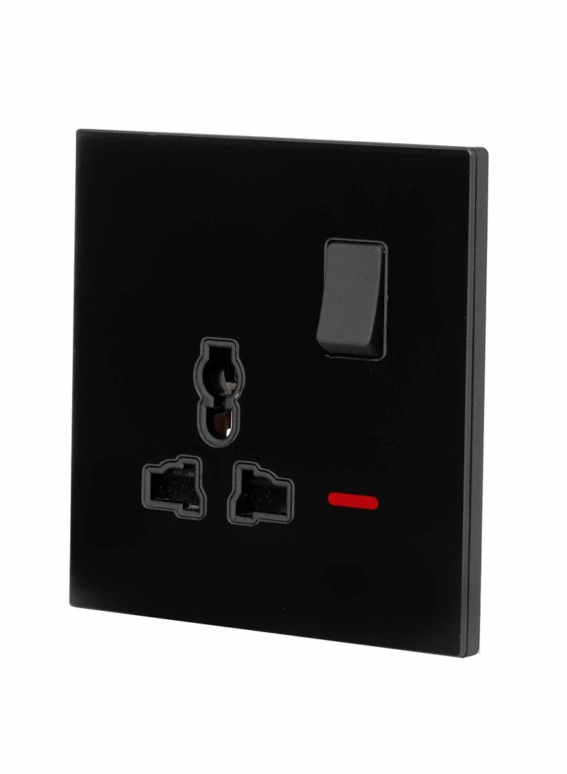 Donmarco Single MF Socket 13A – Ultra Thin Glass, Stylish and Durable Multi-Function Socket , Fire-Resistant Electric Outlet , 15-Year Warranty, (Matt Black) | 13A Socket Wall Socket Power Outlet  - Image 2