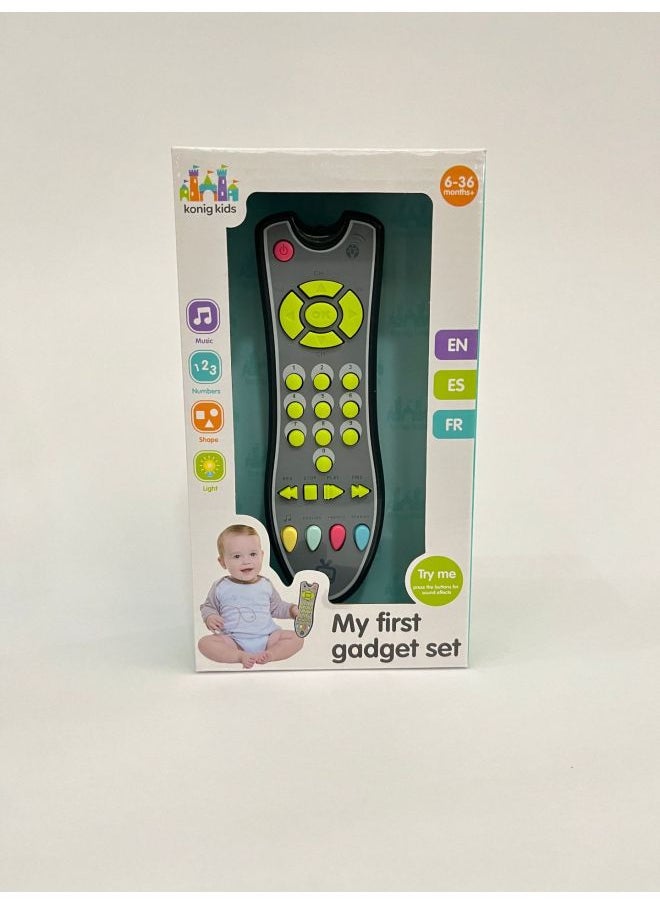 Simulation Multilingual Baby Toys Baby Early Education Enlightenment Toys Children Simulation TV Remote Control-Color:Gray-window Box 145g  - Image 1