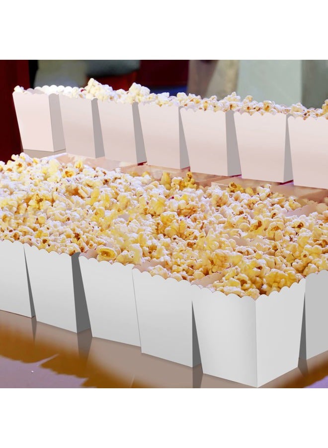 Meanplan 200 قطعة صناديق فشار صغيرة صندوق فشار ورقي حاوية فشار من الكرتون للحفلات وجبات خفيفة قابلة للتصرف أكياس حلوى فشار حامل فشار لتزيين عيد الميلاد والزفاف، 2.2 × 4.2 × 3 بوصات (أبيض) - Image 4
