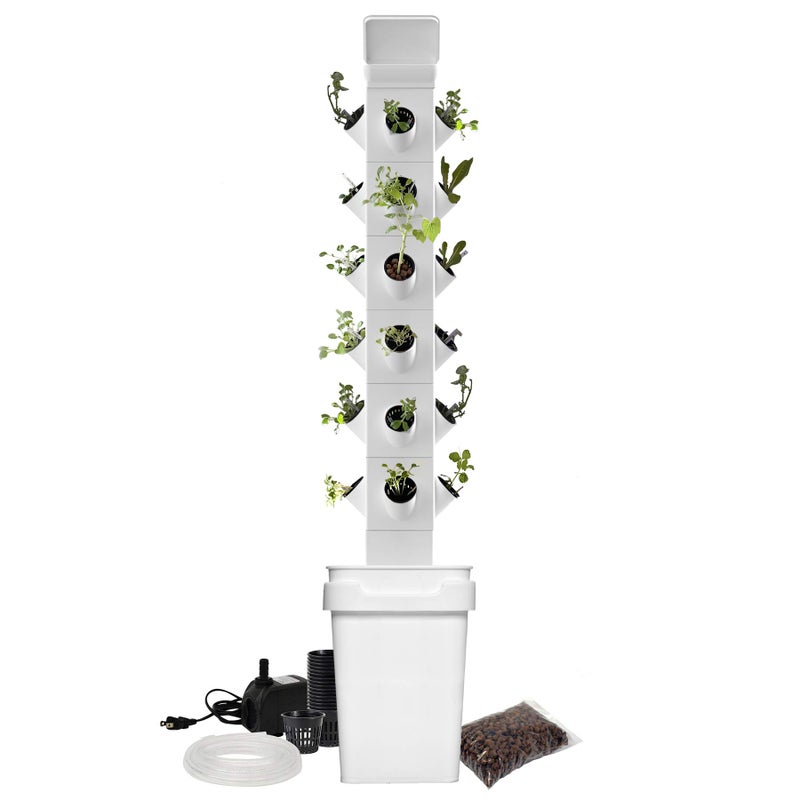 Meridian EXO Garden Hydroponic Growing System Vertical Tower - Vegetable Plant Tower Gift for Gardening Lover - Automate Aeroponics Mini Indoor Outdoor Home Grow Herb - CT - Image 1