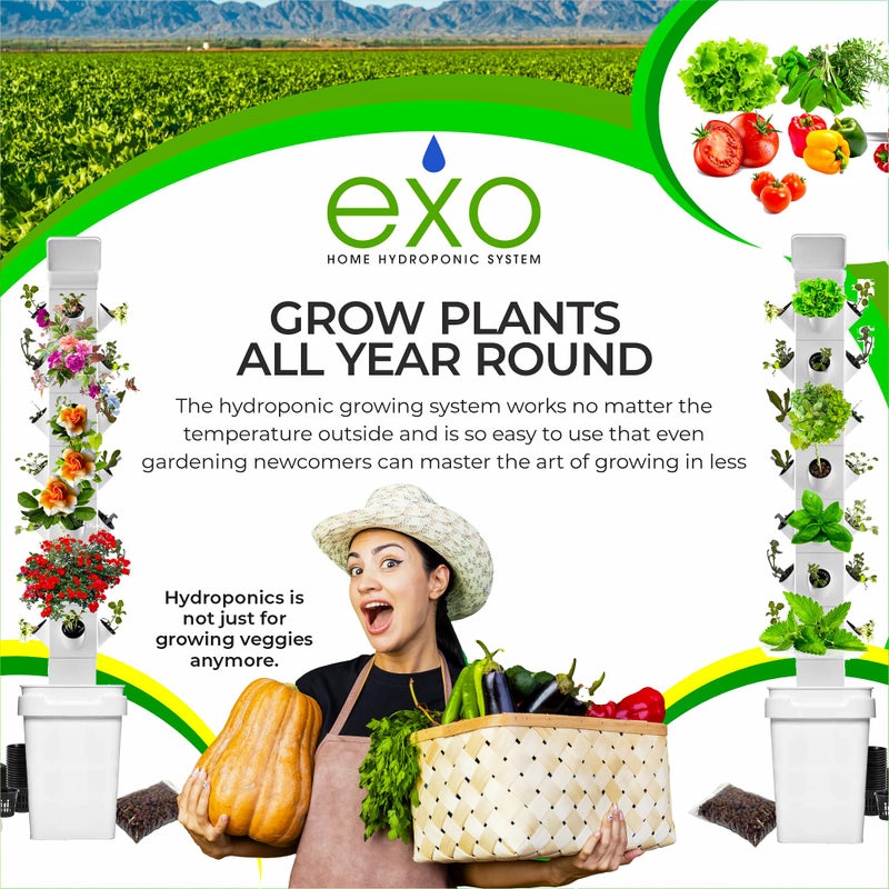 Meridian EXO Garden Hydroponic Growing System Vertical Tower - Vegetable Plant Tower Gift for Gardening Lover - Automate Aeroponics Mini Indoor Outdoor Home Grow Herb - CT - Image 4