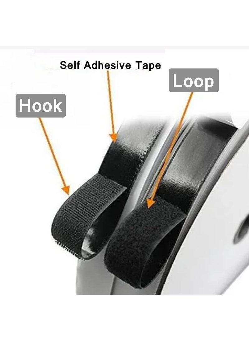RAZAAN MART - Self Adhesive Hook and Loop Tape 25mm Roll Strips with Strong Glue Durable Quality Mounting For Household PurposesSchoolOfficeKidsStationaryPicturesClothes and Tools 4m Hook 4m Loop - Image 1